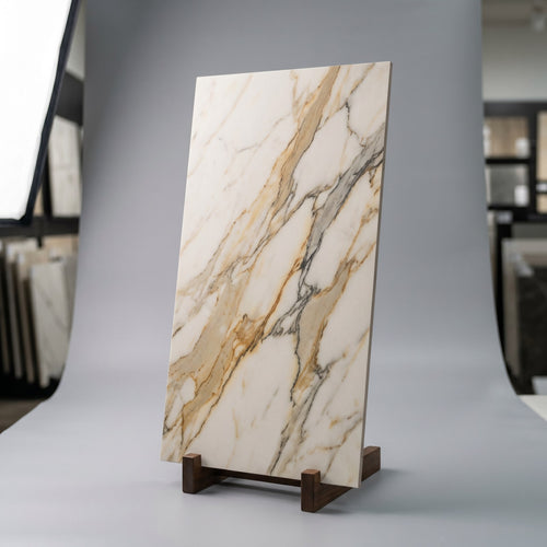 Calacatta Gold Marble-Look Porcelain Tile — 12×24 in, Matte