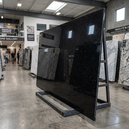 Absolute Black Granite Slab — 3 cm Polished, 120×72 in
